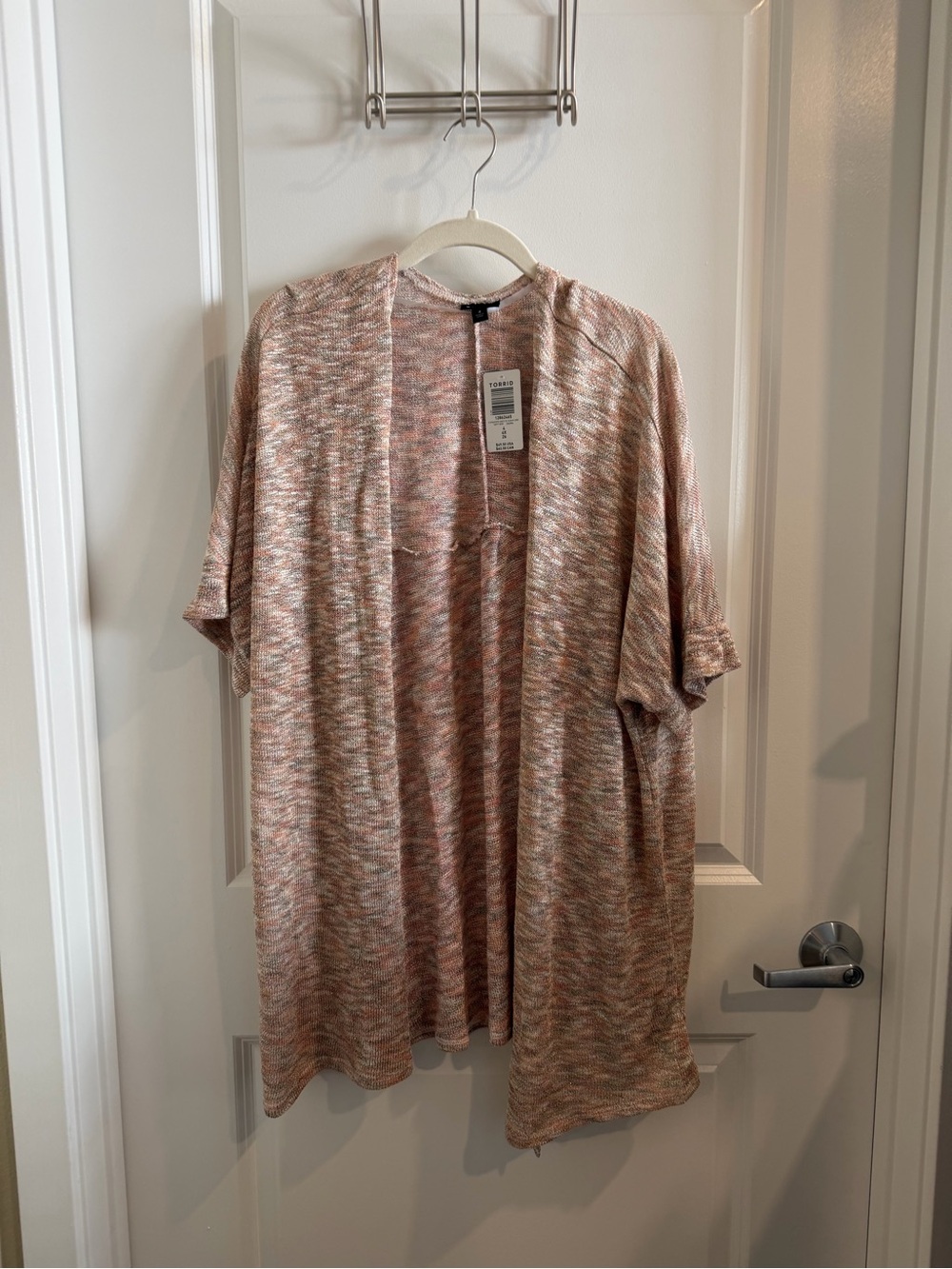 TORRID Lightweight Open Front Knit Cardigan in Peach Heather Size 4